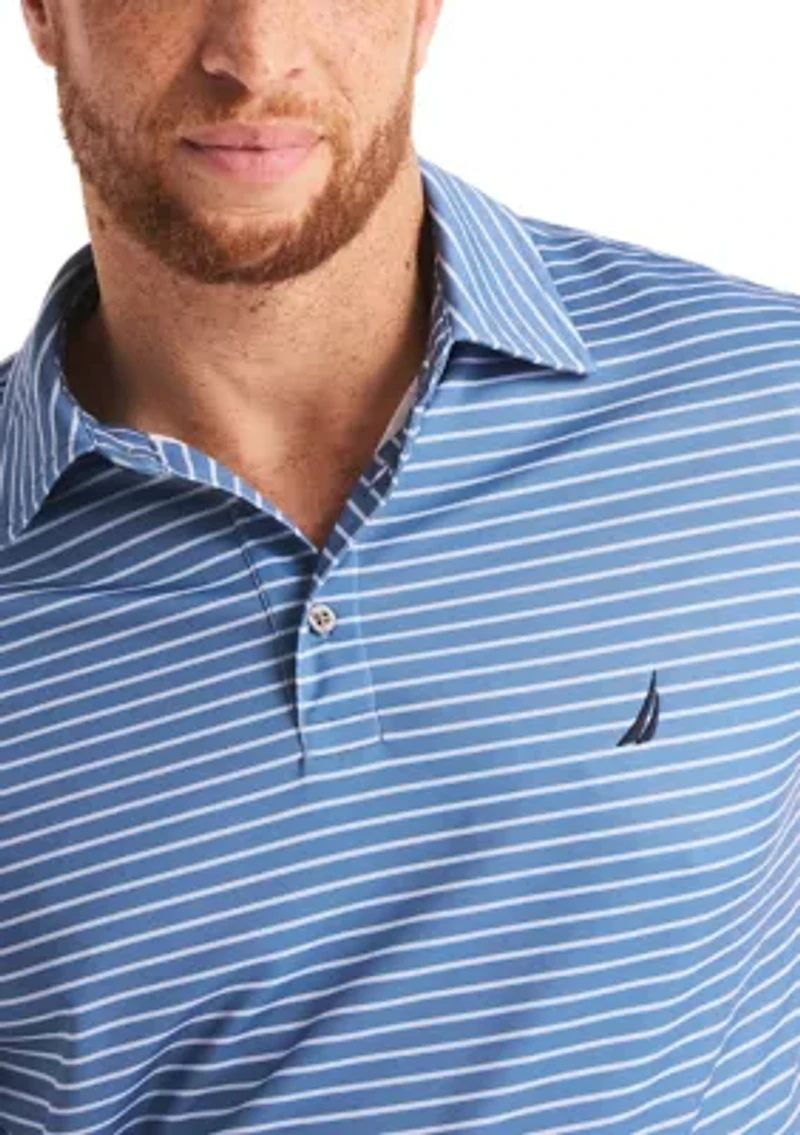 Big & Tall Beach Boys x Nautica Short Sleeve Performance Stripe Polo Shirt