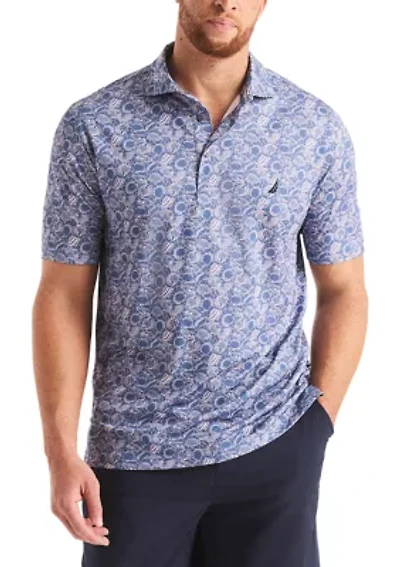 Big & Tall Beach Boys x Nautica Short Sleeve Performance Tropic Fish Print Polo Shirt