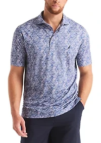 Big & Tall Beach Boys x Nautica Short Sleeve Performance Tropic Fish Print Polo Shirt