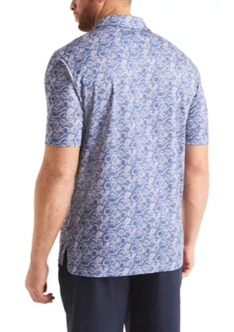 Big & Tall Beach Boys x Nautica Short Sleeve Performance Tropic Fish Print Polo Shirt