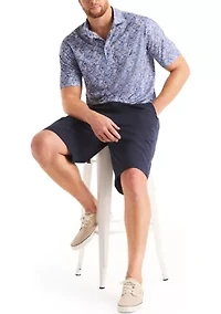 Big & Tall Beach Boys x Nautica Short Sleeve Performance Tropic Fish Print Polo Shirt