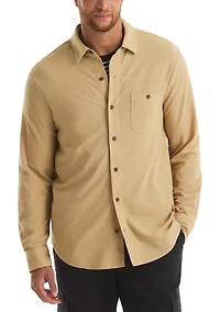 Big & Tall Long Sleeve Button Front Knit Polo
