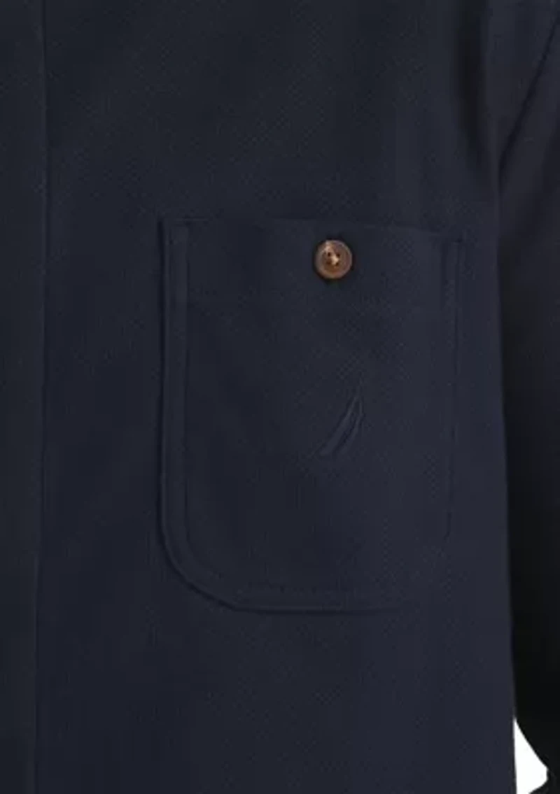 Big & Tall Long Sleeve Button Front Knit Polo