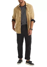 Big & Tall Long Sleeve Button Front Knit Polo