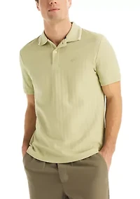 Big & Tall Short Sleeve Herringbone Polo Shirt