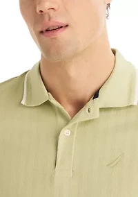 Big & Tall Short Sleeve Herringbone Polo Shirt