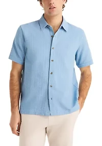 Big & Tall Short Sleeve Seersucker Knit Shirt