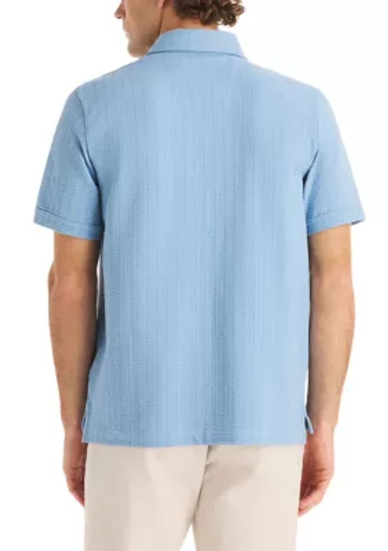 Big & Tall Short Sleeve Seersucker Knit Shirt