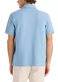 Big & Tall Short Sleeve Seersucker Knit Shirt