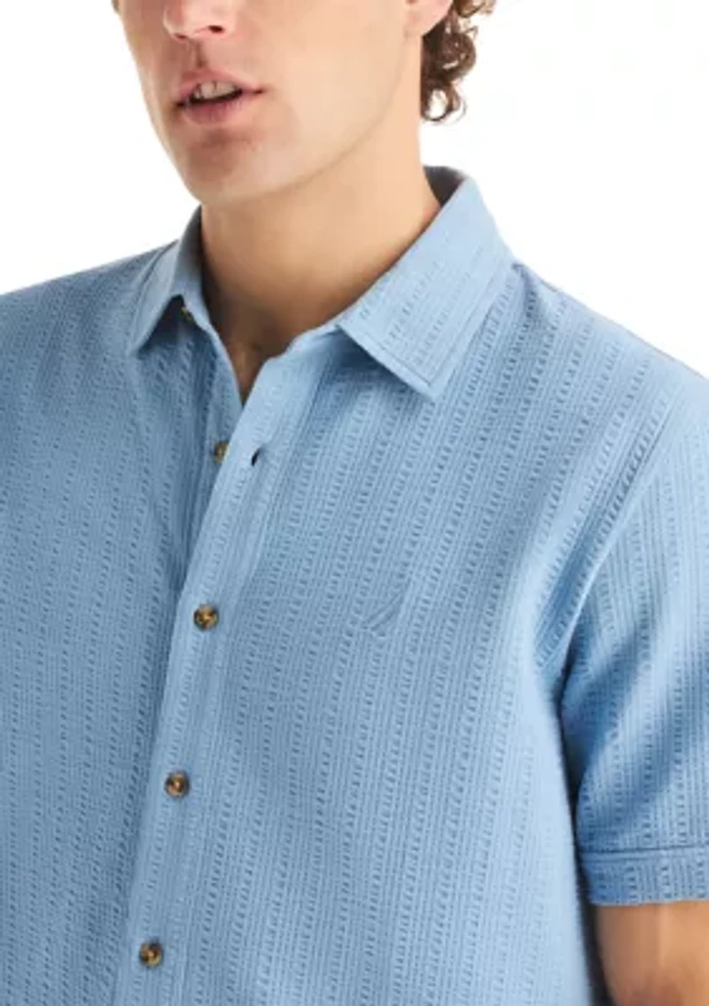 Big & Tall Short Sleeve Seersucker Knit Shirt