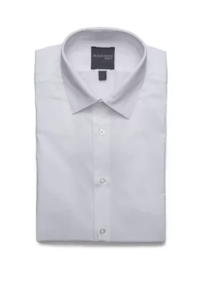 White Textured Dobby Button Down Shirt