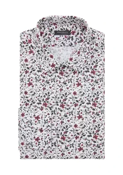 Men's Liquid Soft Stretch Floral Printed Slim Fit Dress Shirt