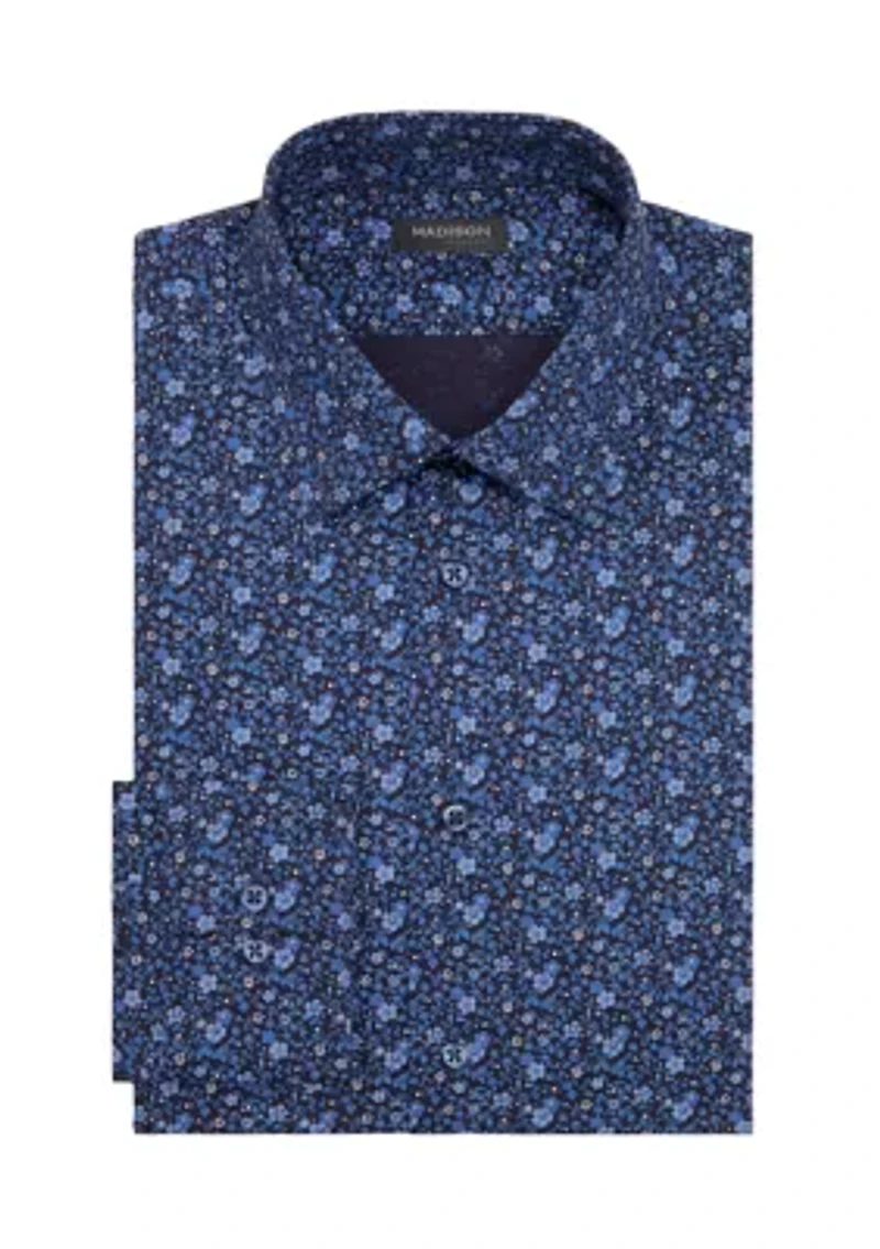 Men's Slim Fit Printed Button Down Shirt