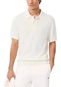 Men's Ribbed Knit Polo Collar Sweater