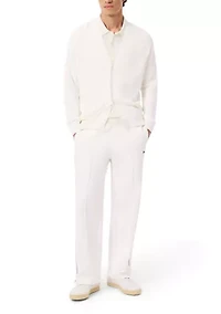 Men's Ribbed Knit Polo Collar Sweater