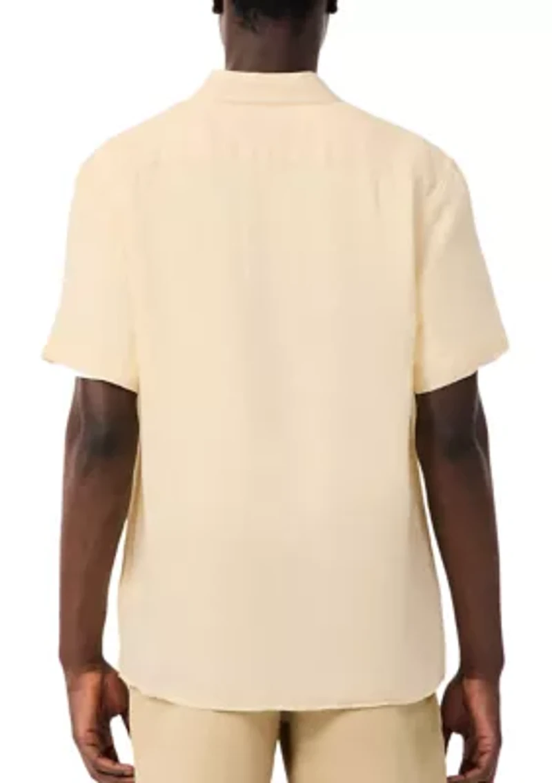 Men's Regular Fit Short Sleeve Linen Shirt