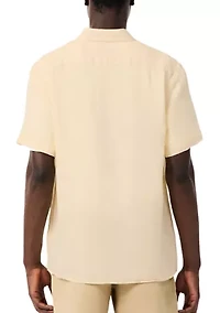 Men's Regular Fit Short Sleeve Linen Shirt