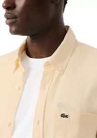 Men's Regular Fit Short Sleeve Linen Shirt