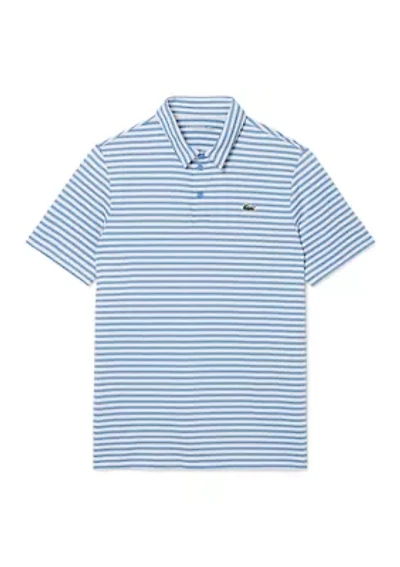 Men's Regular Fit Ultra Dry Striped Golf Polo Shirt