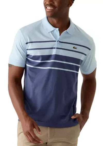 Short Sleeve Ribbed Collar Polo Shirt