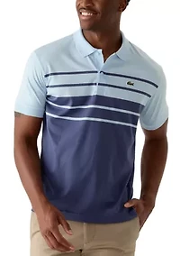 Short Sleeve Ribbed Collar Polo Shirt