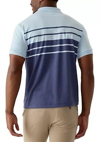 Short Sleeve Ribbed Collar Polo Shirt