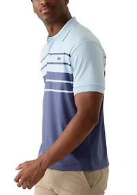 Short Sleeve Ribbed Collar Polo Shirt