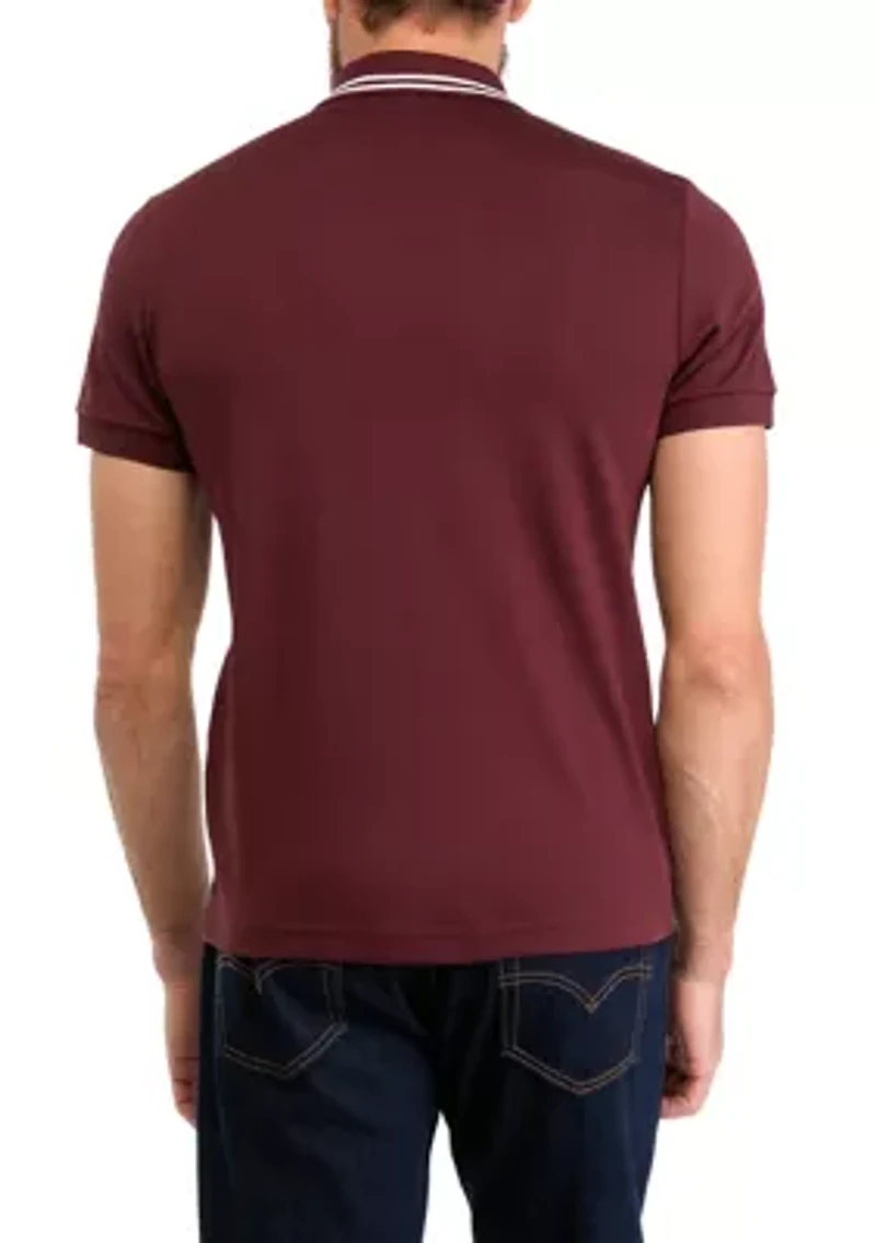 Men's Short Sleeve Fancy Knit Polo Shirt