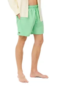 Mid Length Monochrome Swim Trunks