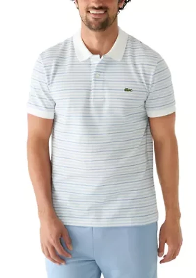Men's Striped Piqué Polo Shirt