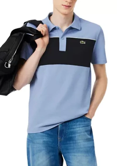 Men's Regular Fit Colorblock Piqué Polo