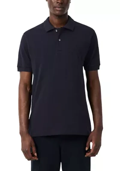 Men's Classic Fit Embroidery Detail Petit Piqué Polo Shirt