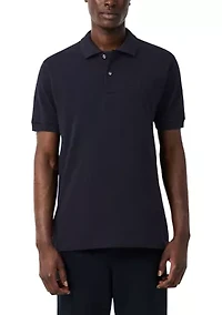 Men's Classic Fit Embroidery Detail Petit Piqué Polo Shirt