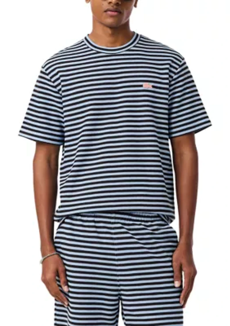 Men's Textured Striped Cotton T-Shirt