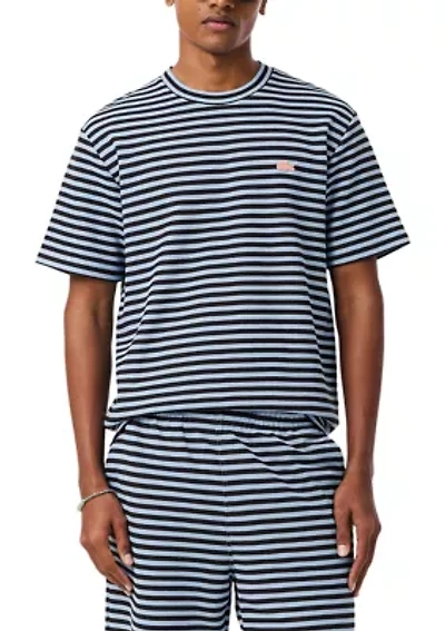 Men's Textured Striped Cotton T-Shirt