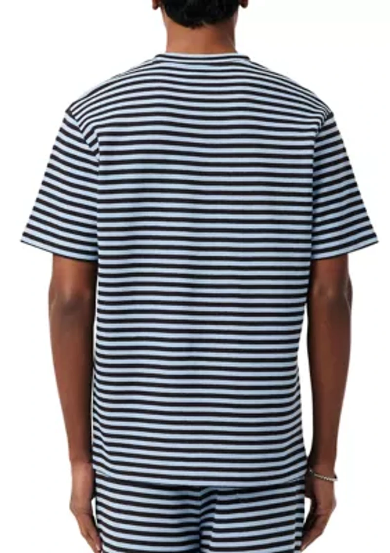 Men's Textured Striped Cotton T-Shirt