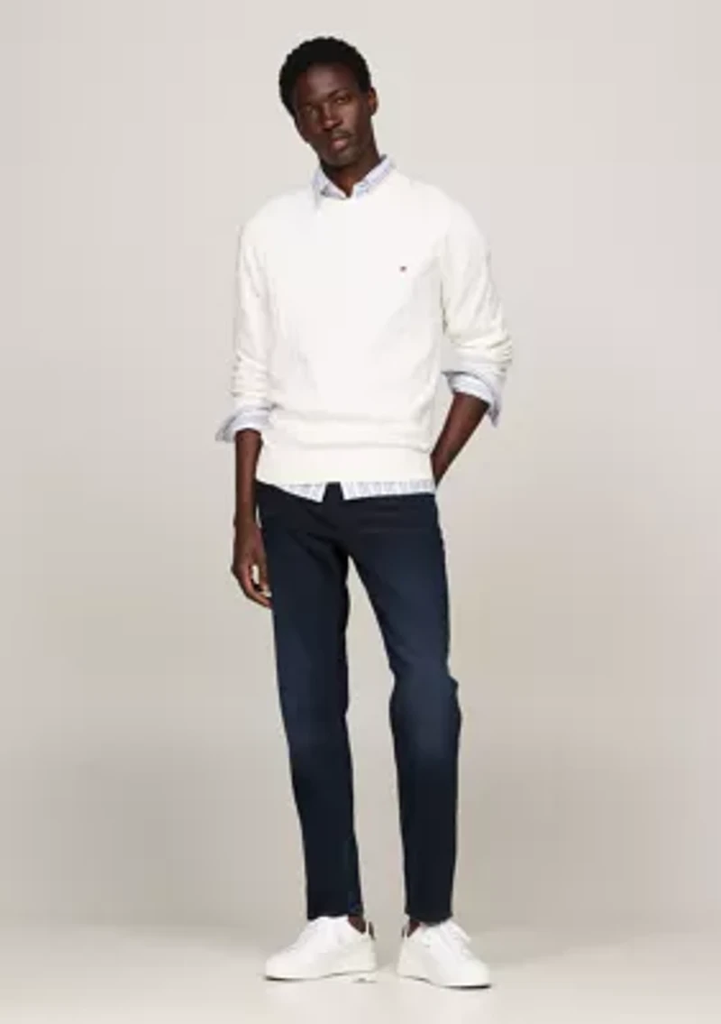 Classic Cotton Cable Crew Neck Sweater