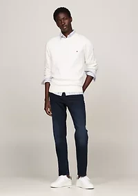 Classic Cotton Cable Crew Neck Sweater