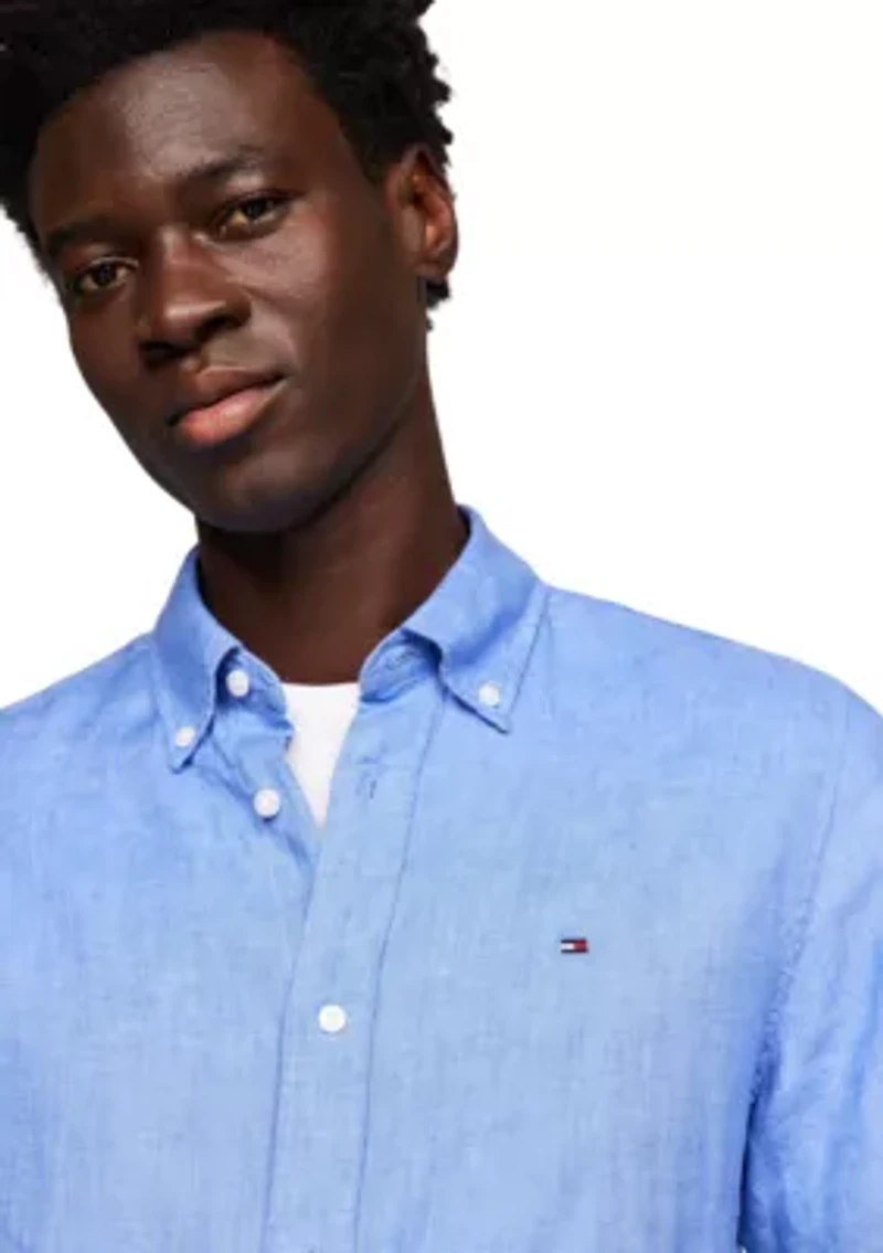 Regular Fit Pigment Dyed Linen Shirt