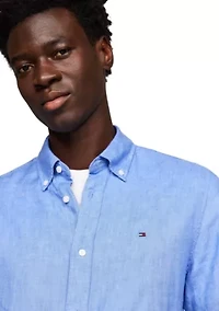 Regular Fit Pigment Dyed Linen Shirt