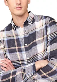 Linen Printed Button Down Shirt