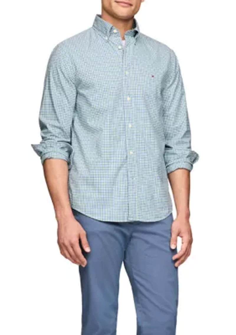 Flex Regular Fit Gingham Poplin Shirt