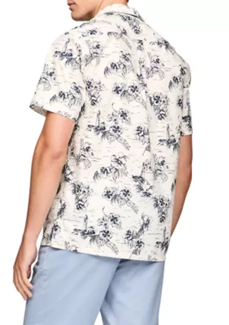 Flex Poplin Printed Short Sleeve Shirt