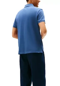 Short Sleeve Chest Insert Flag Polo Shirt