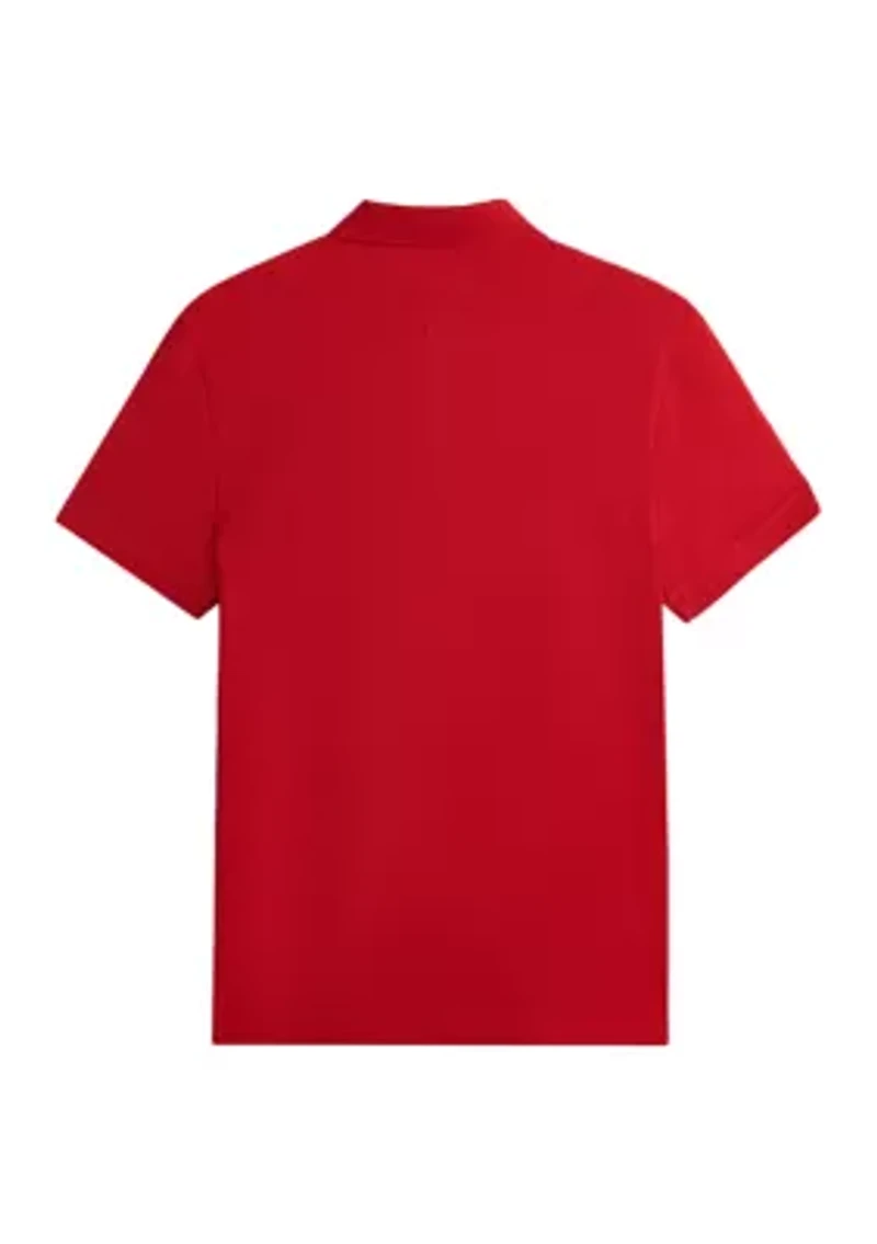 Short Sleeve Chest Insert Flag Polo Shirt