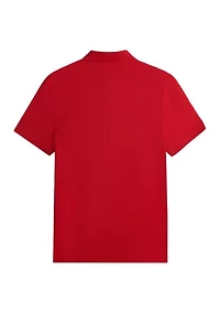 Short Sleeve Chest Insert Flag Polo Shirt