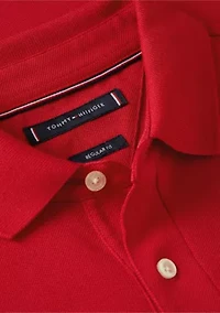 Short Sleeve Chest Insert Flag Polo Shirt