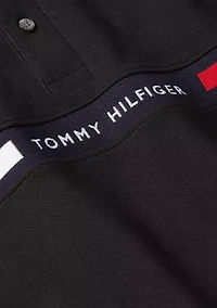 Short Sleeve Chest Insert Flag Polo Shirt