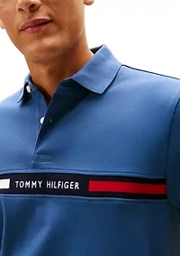 Short Sleeve Chest Insert Flag Polo Shirt