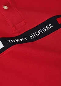 Short Sleeve Chest Insert Flag Polo Shirt